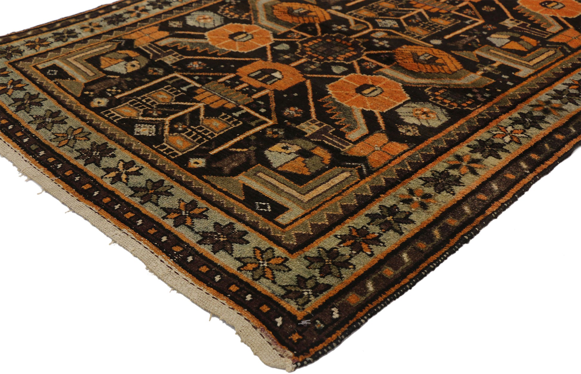 4 x 4 Antique Persian Hamadan Rug 72607