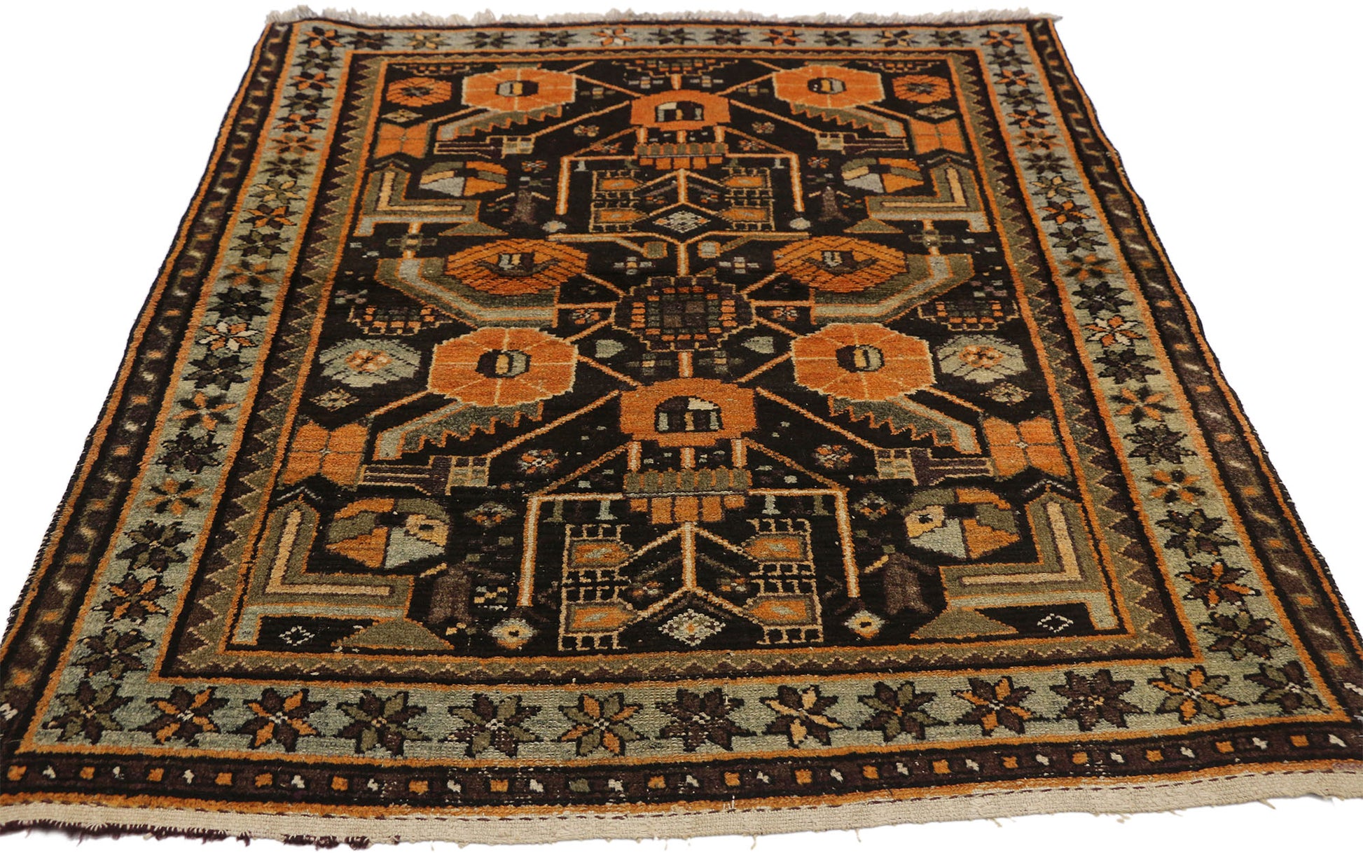 4 x 4 Antique Persian Hamadan Rug 72607
