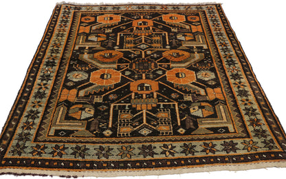 4 x 4 Antique Persian Hamadan Rug 72607