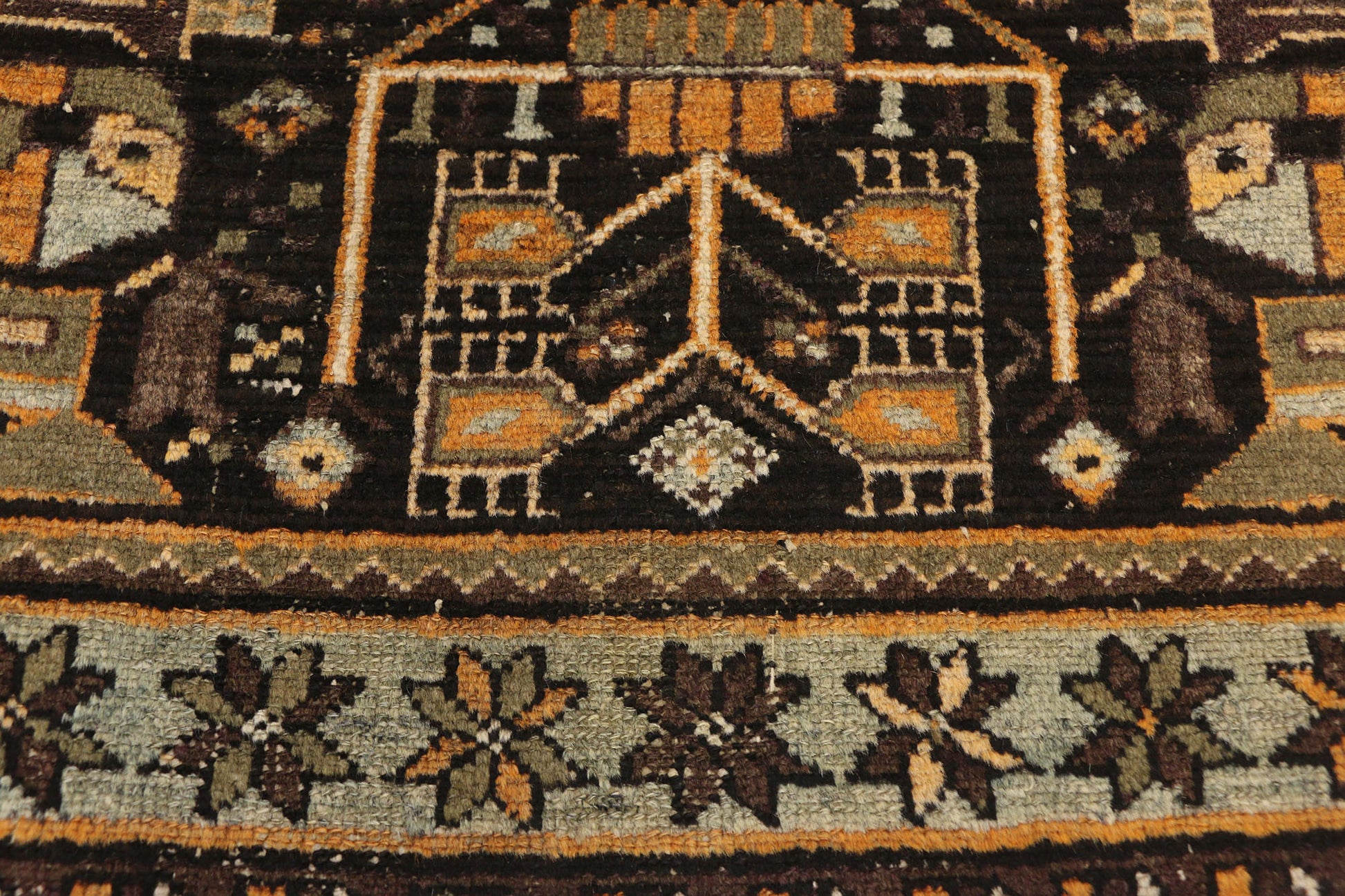 4 x 4 Antique Persian Hamadan Rug 72607
