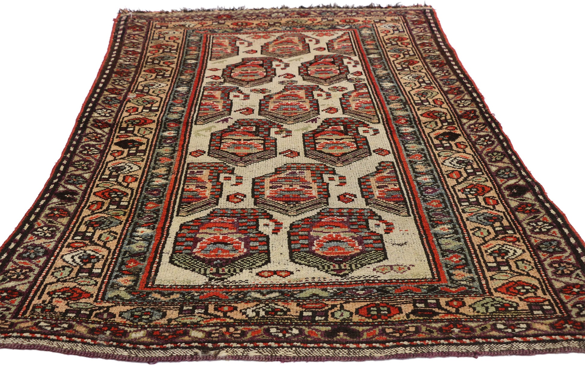 3 x 5 Antique Persian Kurdish Rug 72613