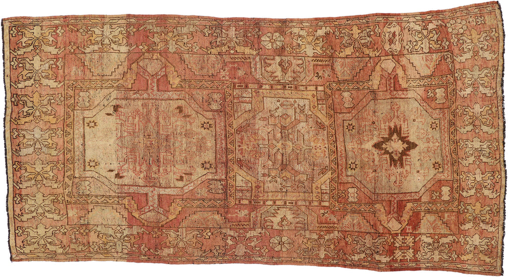 6 x 13 Vintage Turkish Oushak Rug 72623