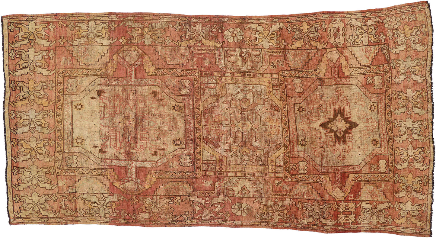 6 x 13 Vintage Turkish Oushak Rug 72623