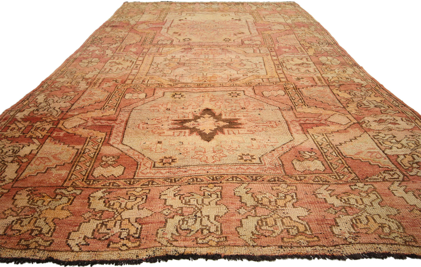6 x 13 Vintage Turkish Oushak Rug 72623