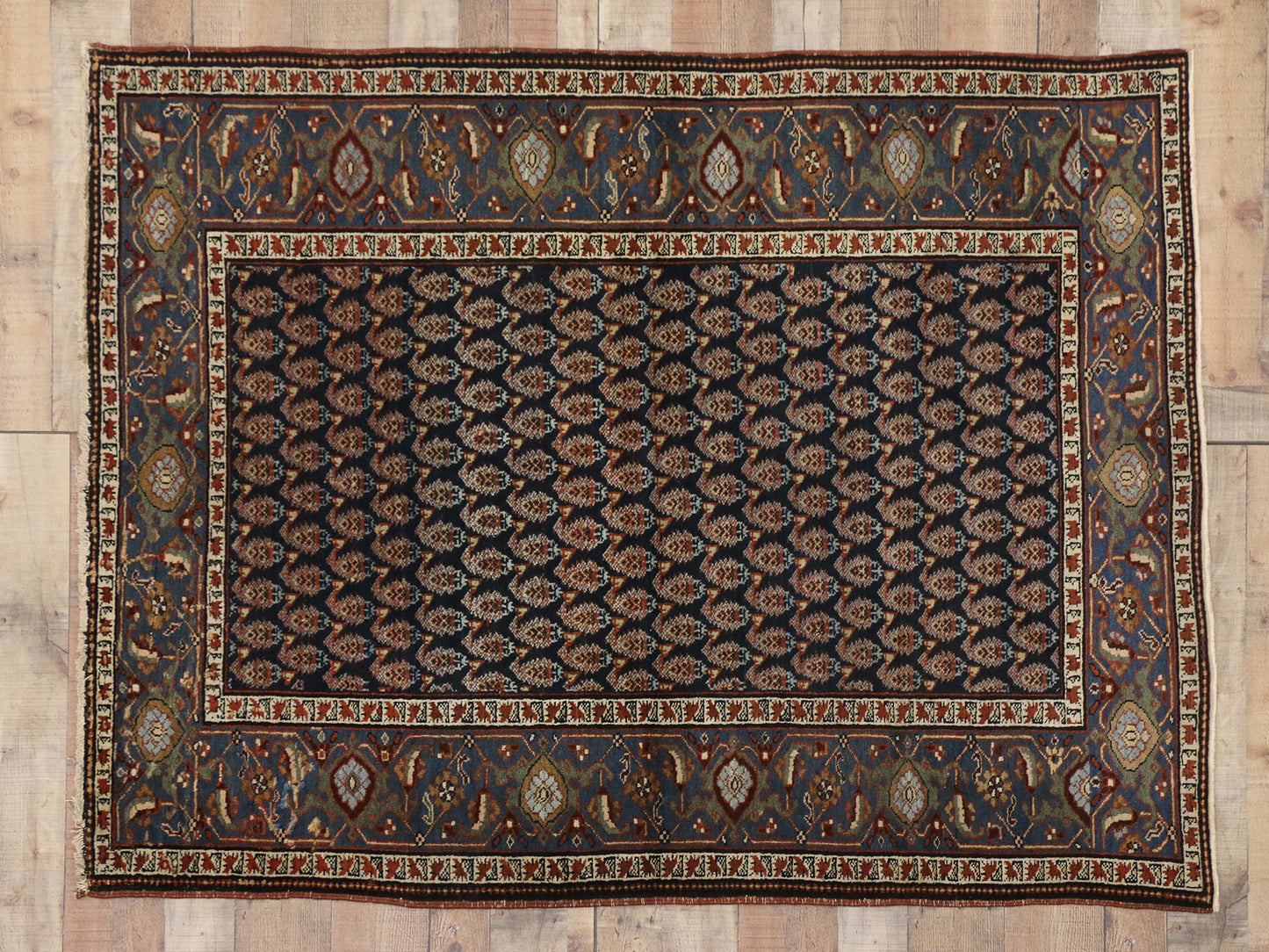 5 x 6 Antique Persian Heriz Rug 72631