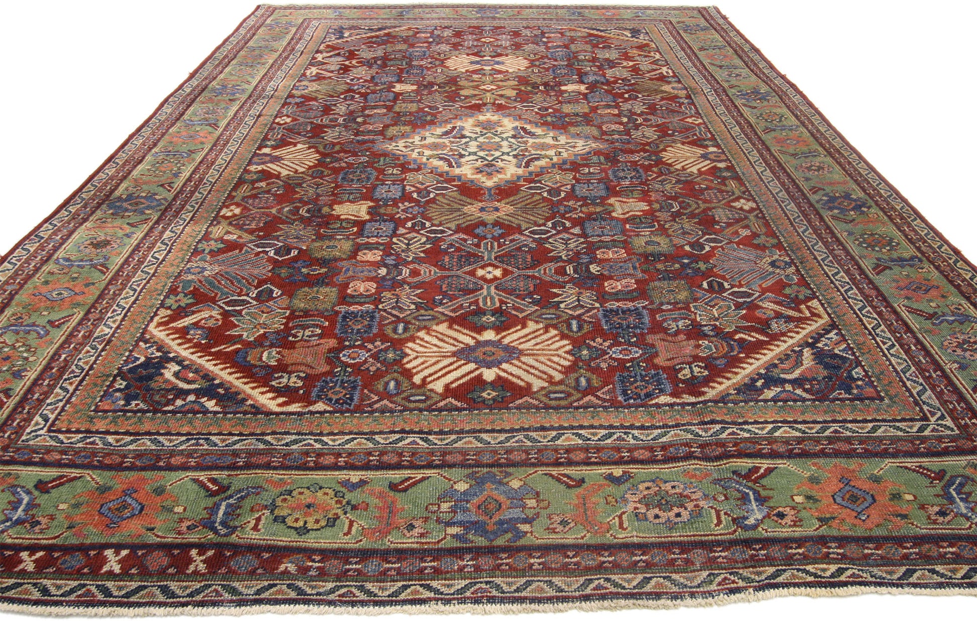 7 x 10 Antique Persian Mahal Rug 72659