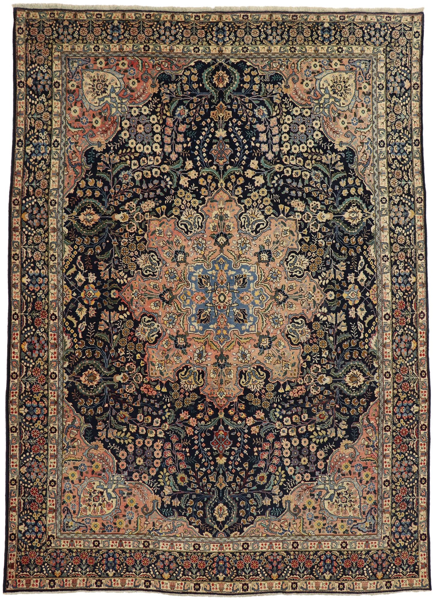 9 x 13 Antique Persian Tabriz Rug 72695
