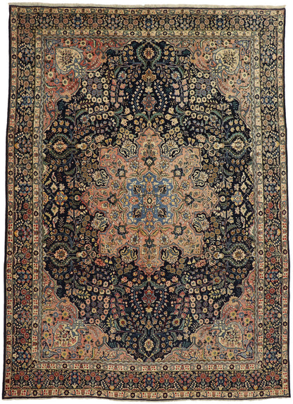 9 x 13 Antique Persian Tabriz Rug 72695