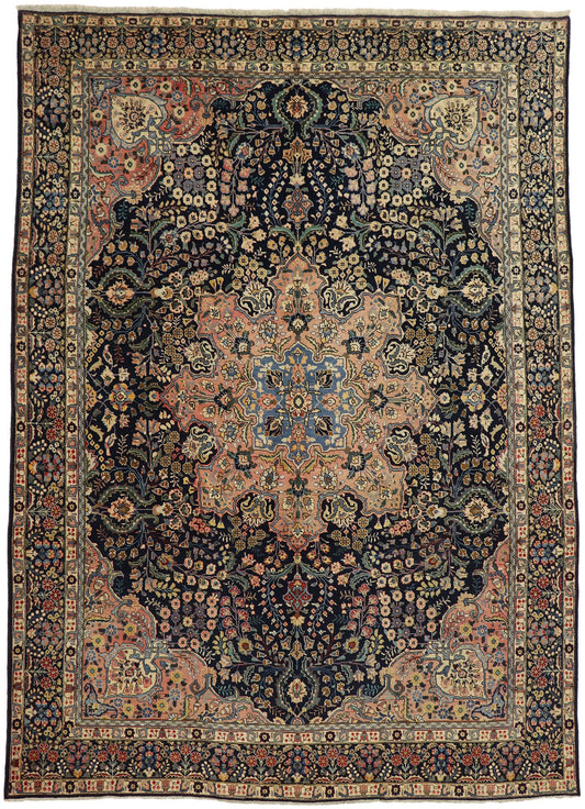 9 x 13 Antique Persian Tabriz Rug 72695