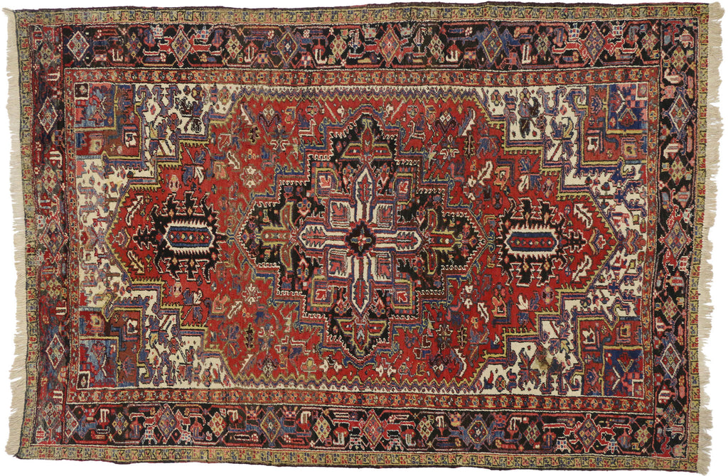 7 x 10 Antique Persian Heriz Rug 72713