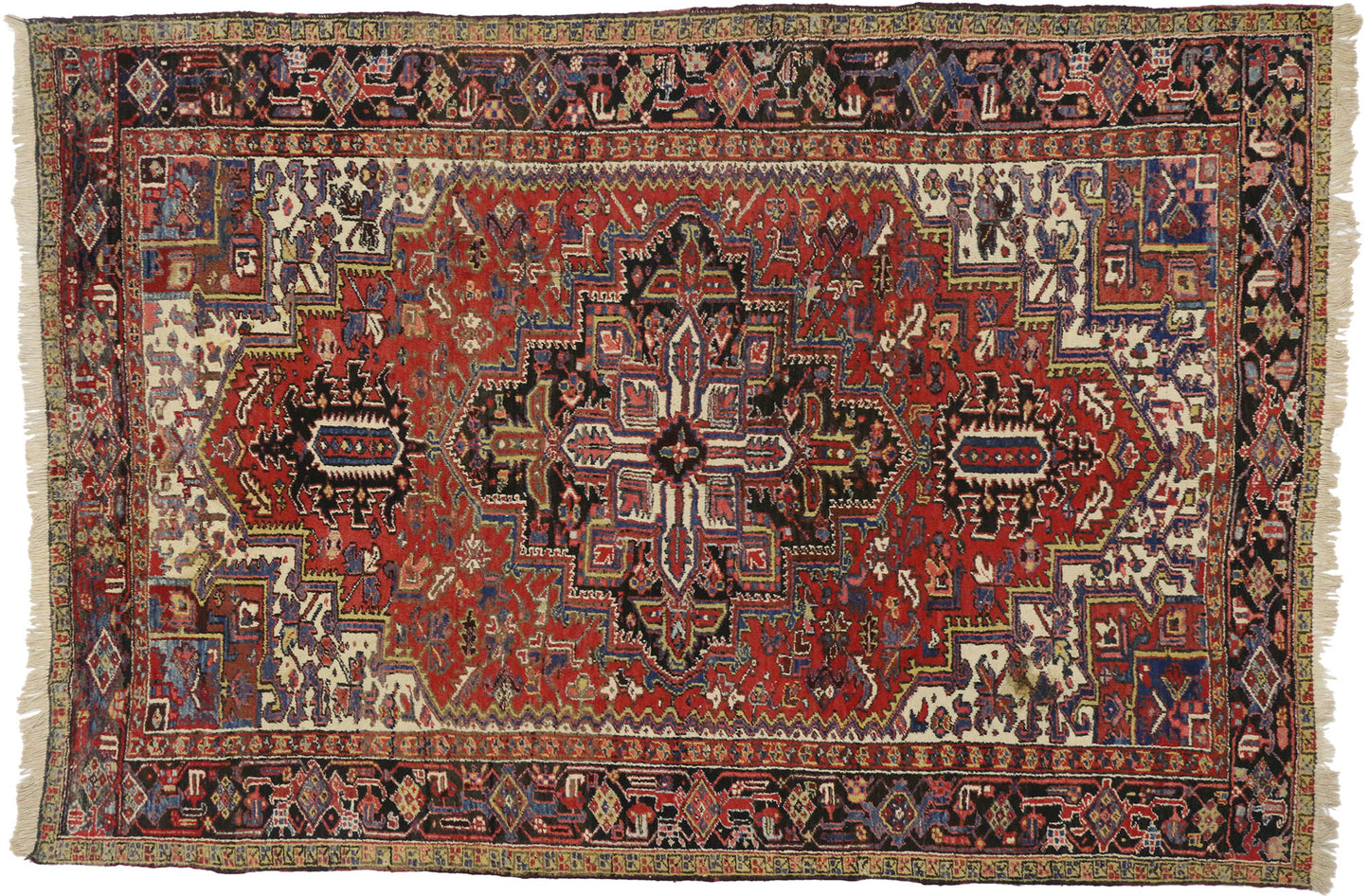 7 x 10 Antique Persian Heriz Rug 72713
