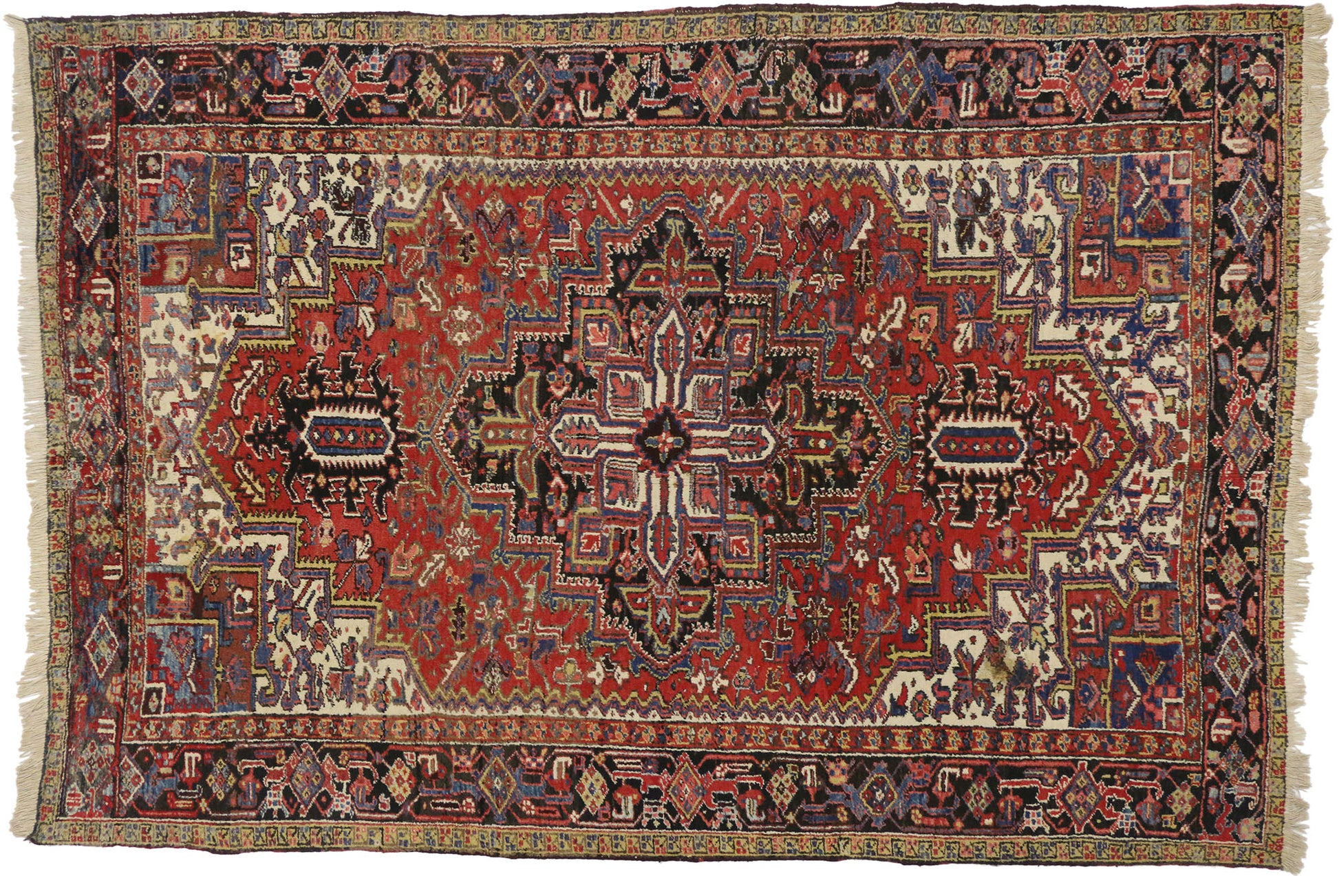 7 x 10 Antique Persian Heriz Rug 72713