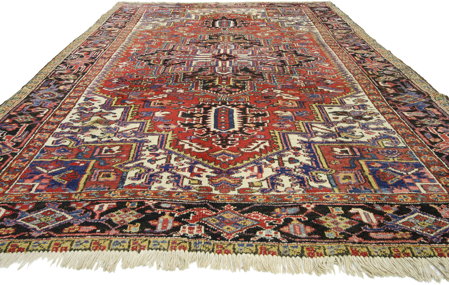 7 x 10 Antique Persian Heriz Rug 72713