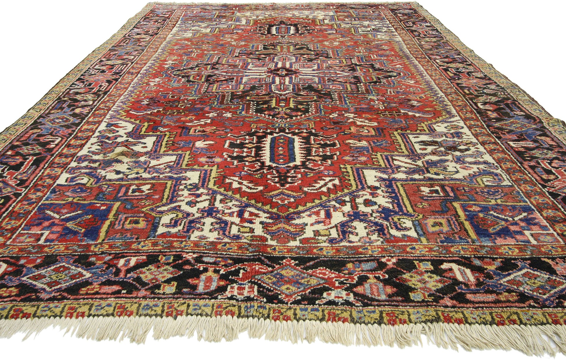 7 x 10 Antique Persian Heriz Rug 72713