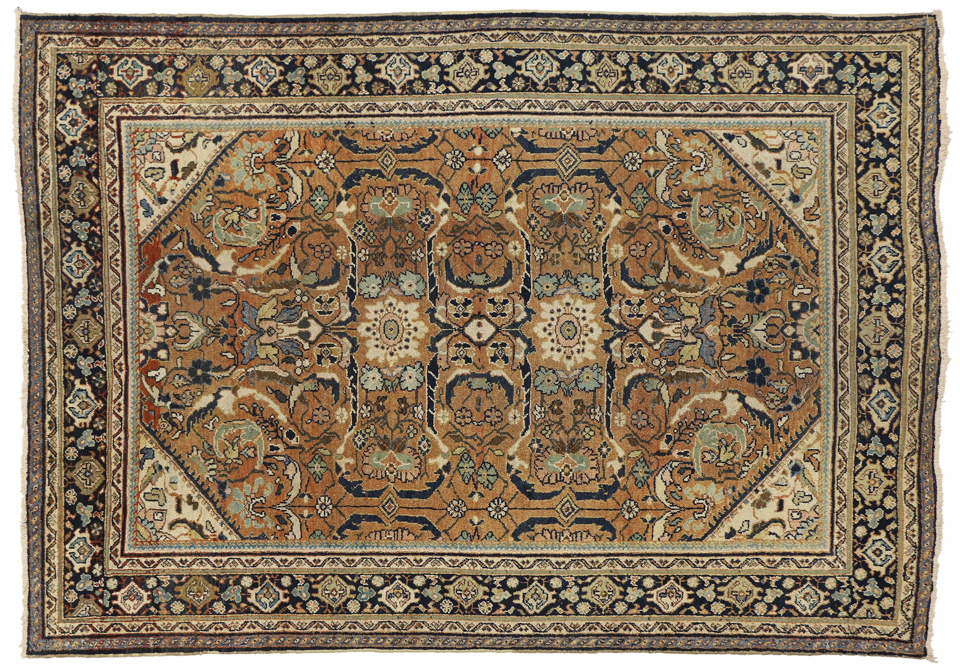 7 x 10 Antique Persian Mahal Rug 72732