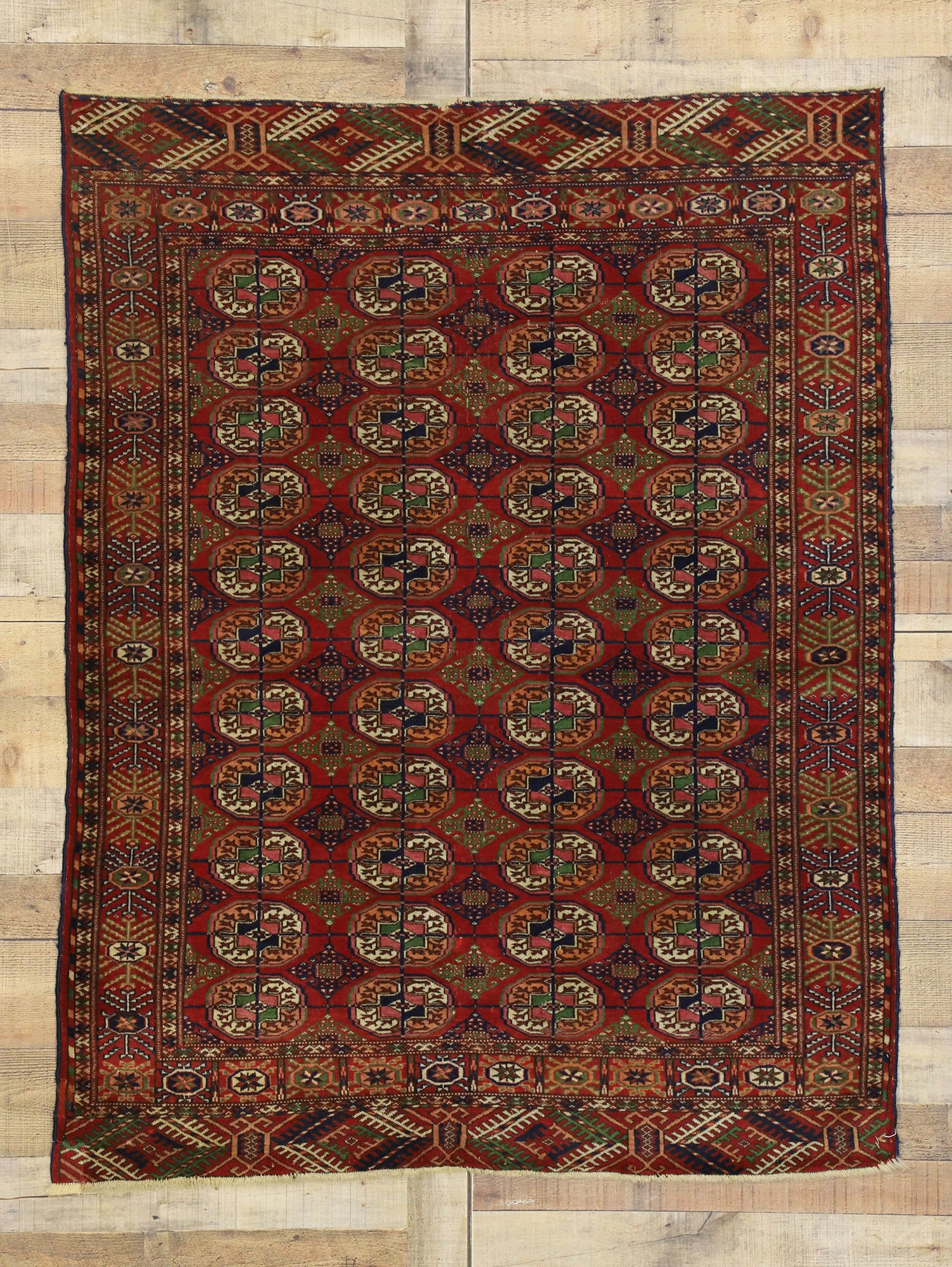 4 x 5 Antique Turkoman Tekke Rug 72745