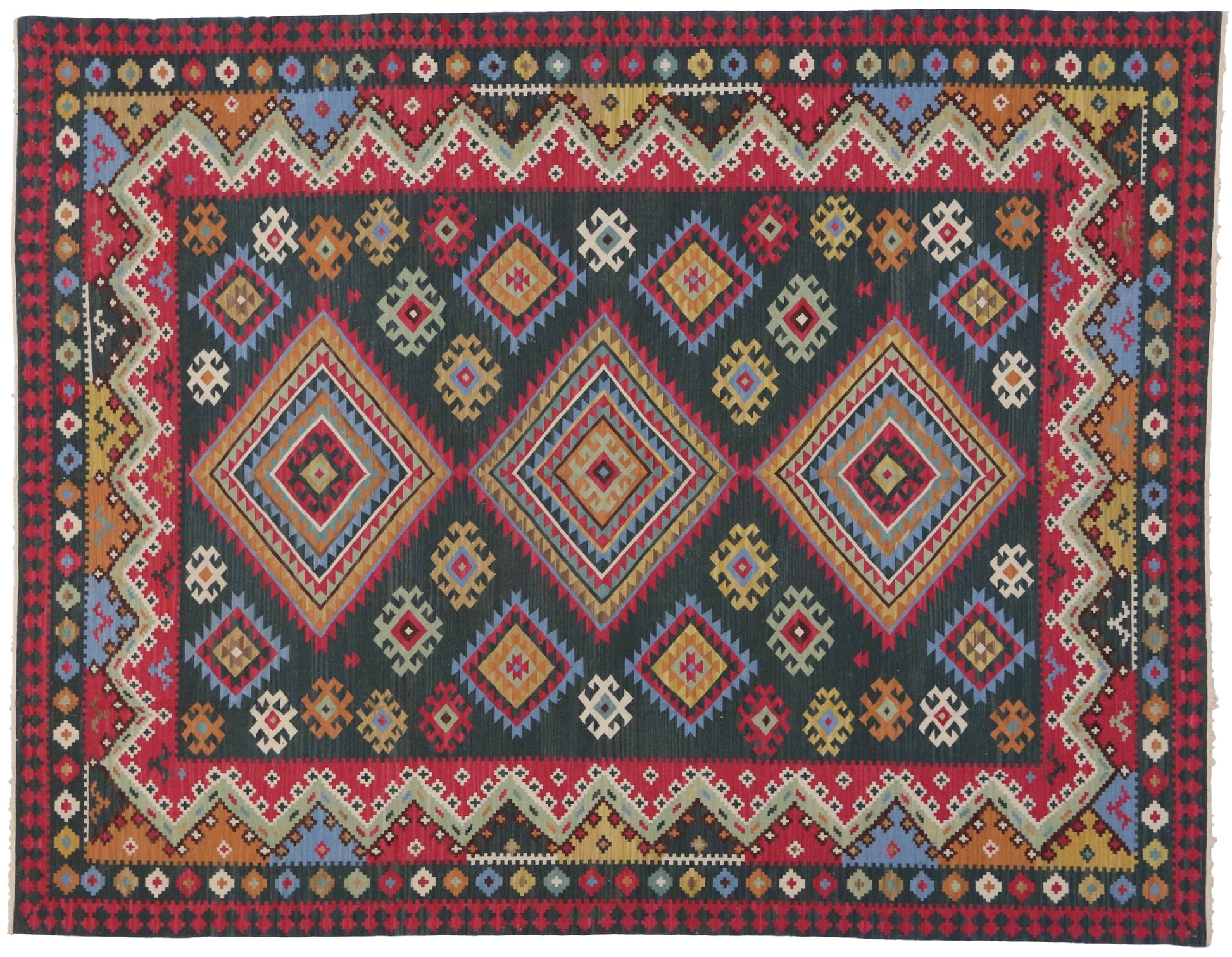 9 x 12 Vintage Turkish Kilim Rug 72811