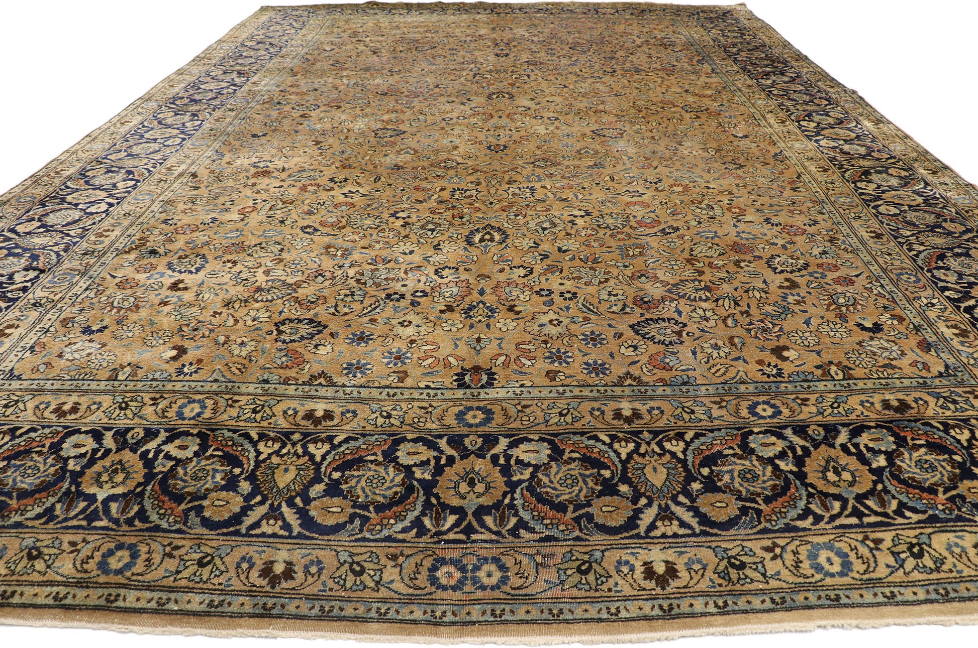 12 x 18 Antique Persian Mashhad Rug 72834