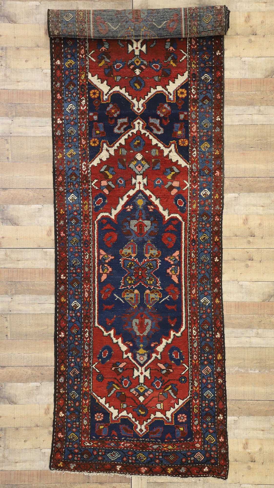 3 x 14 Antique Hamadan Rug 72851