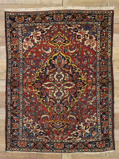 4 x 5 Antique Persian Lilihan Rug 72852