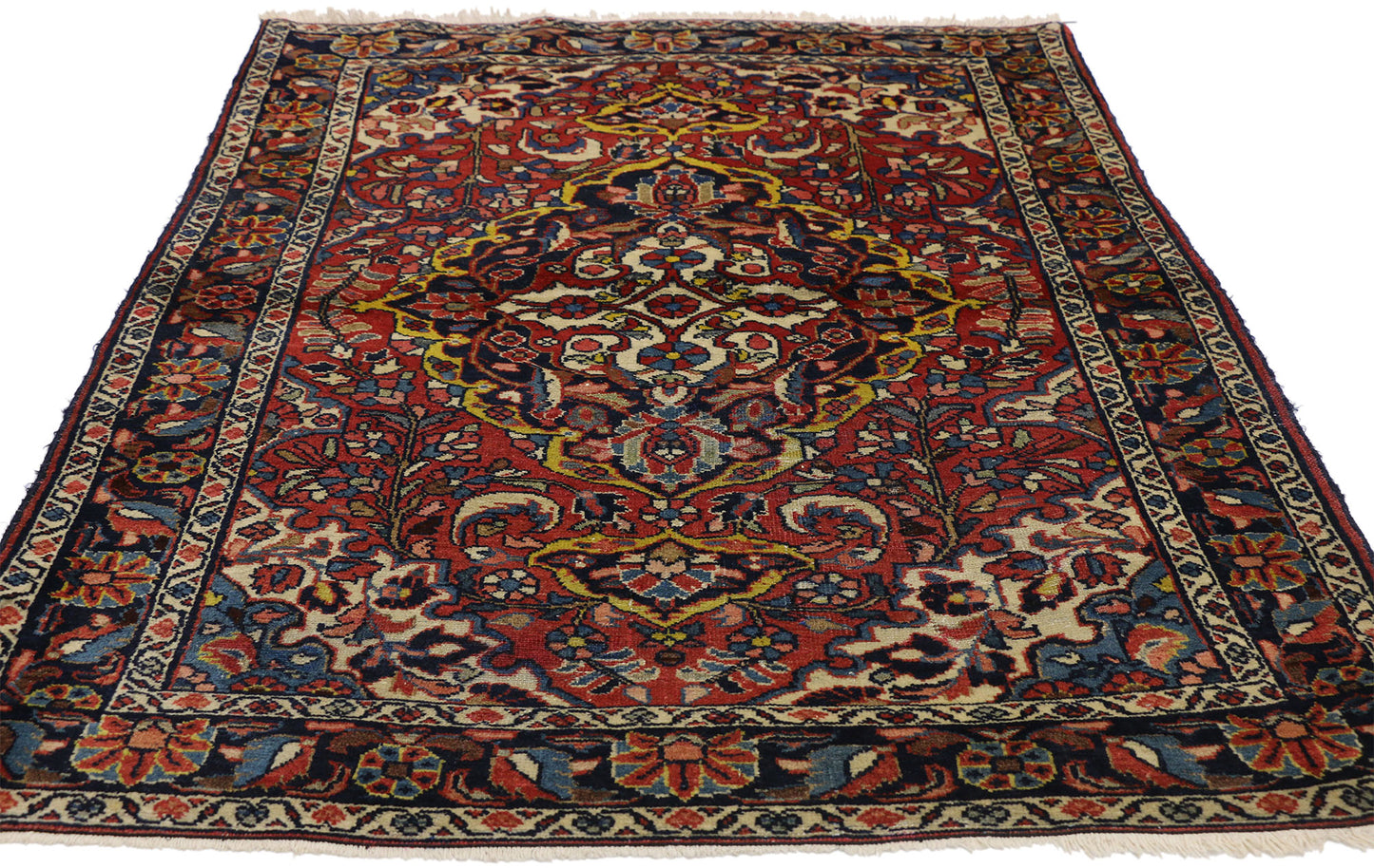 4 x 5 Antique Persian Lilihan Rug 72852