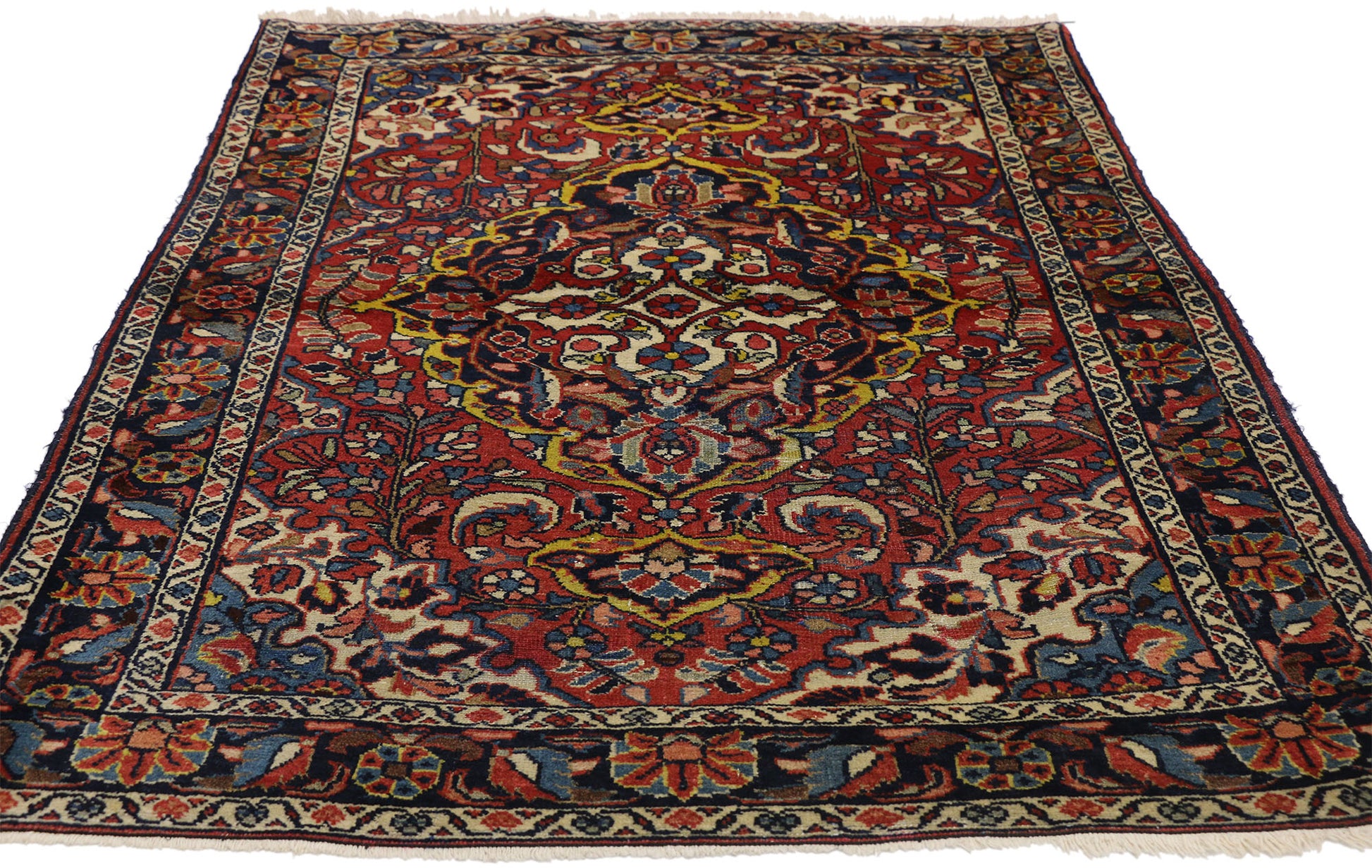 4 x 5 Antique Persian Lilihan Rug 72852