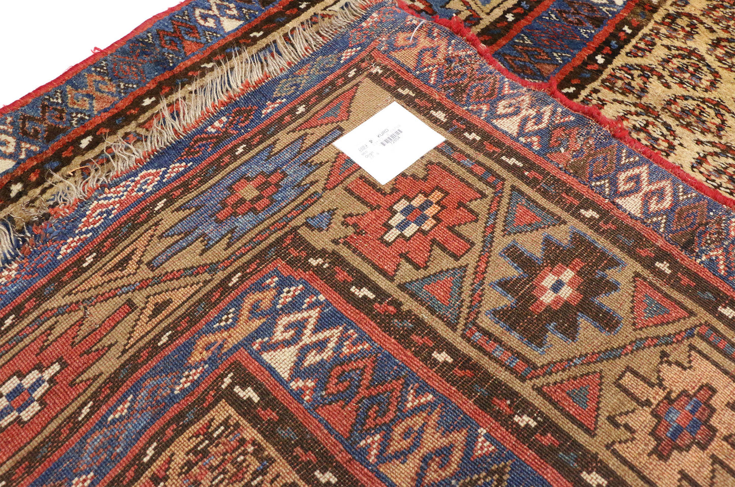 4 x 9 Antique Kurd Rug 72854