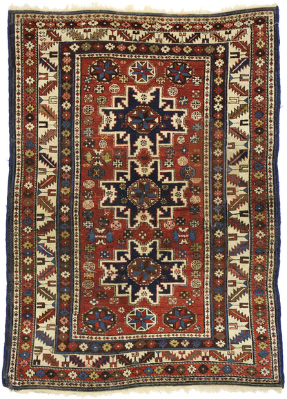 3 x 5 Antique Caucasian Shirvan Rug 72858