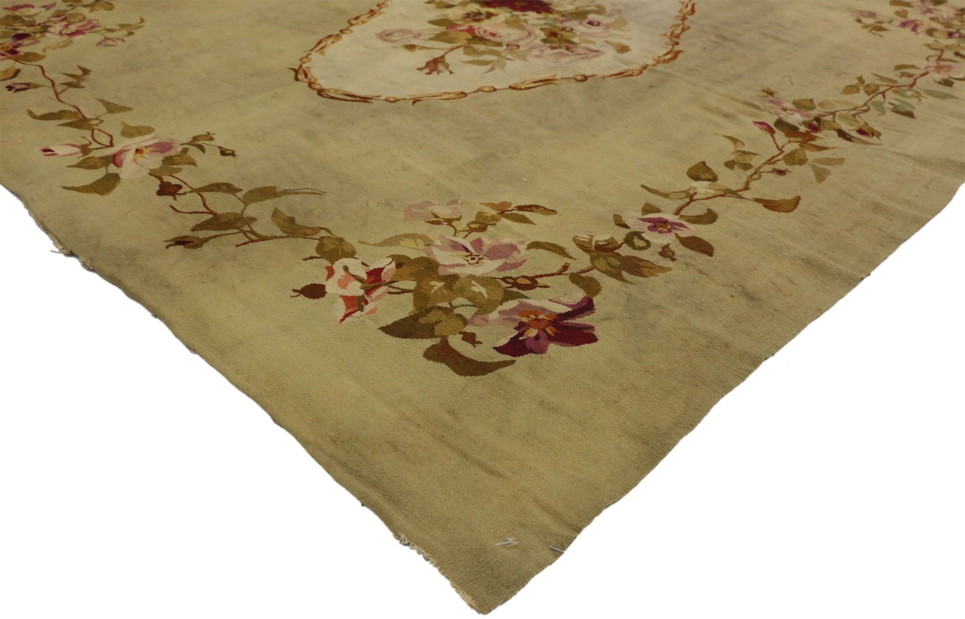 5 x 6 Antique Aubusson Rug 72862