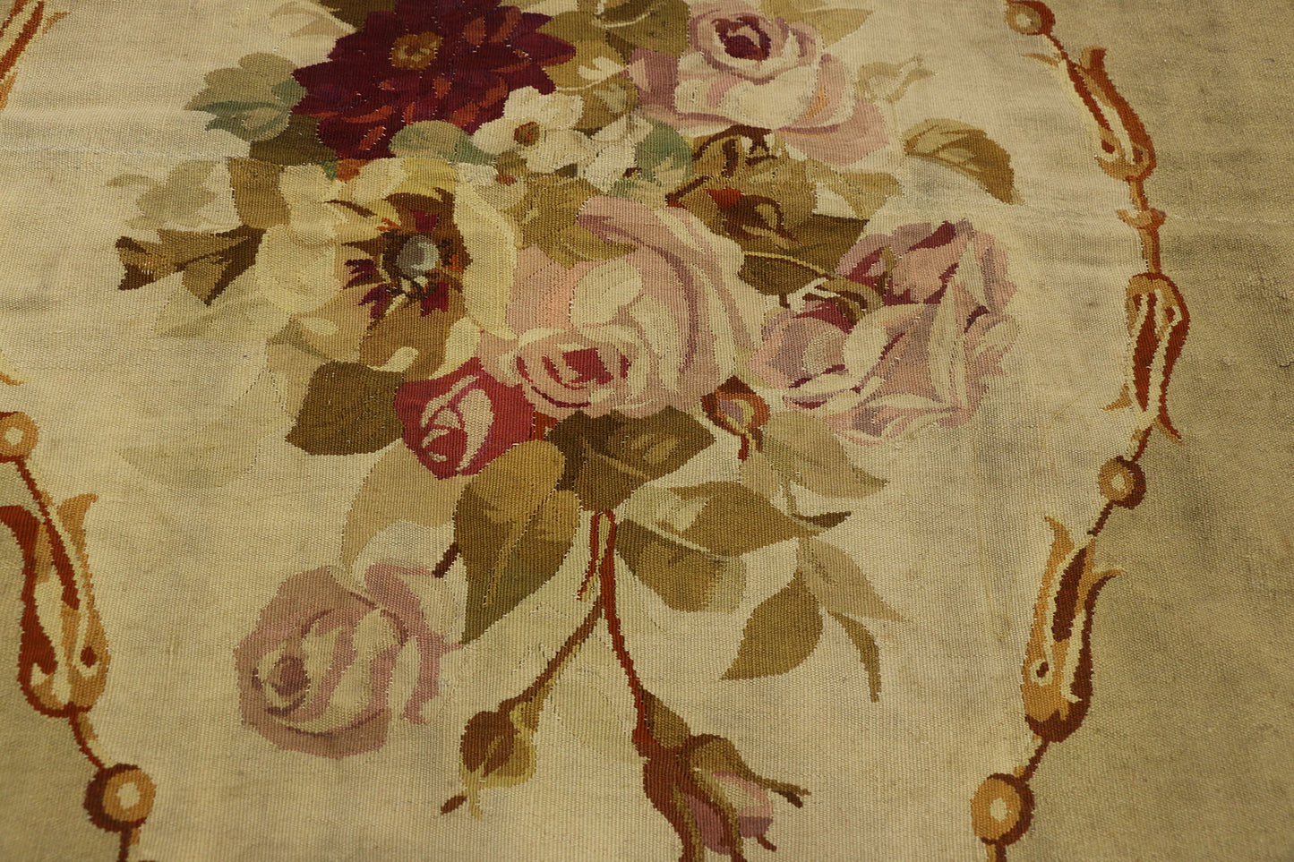 5 x 6 Antique Aubusson Rug 72862