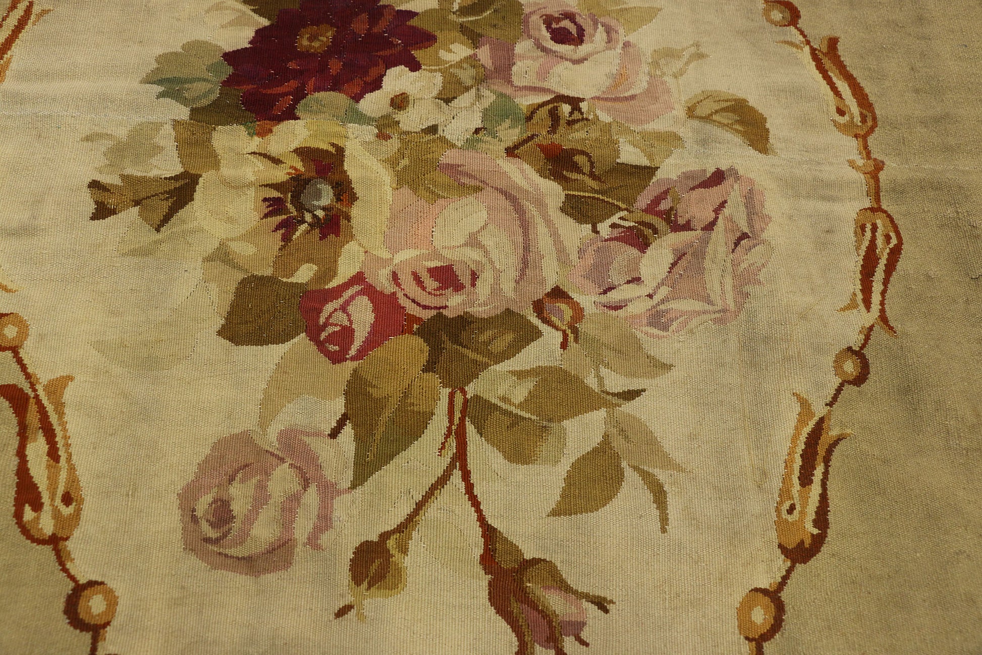 5 x 6 Antique Aubusson Rug 72862