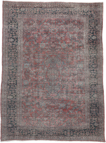9 x 12 Distressed Antique Persian Tabriz Rug 72868