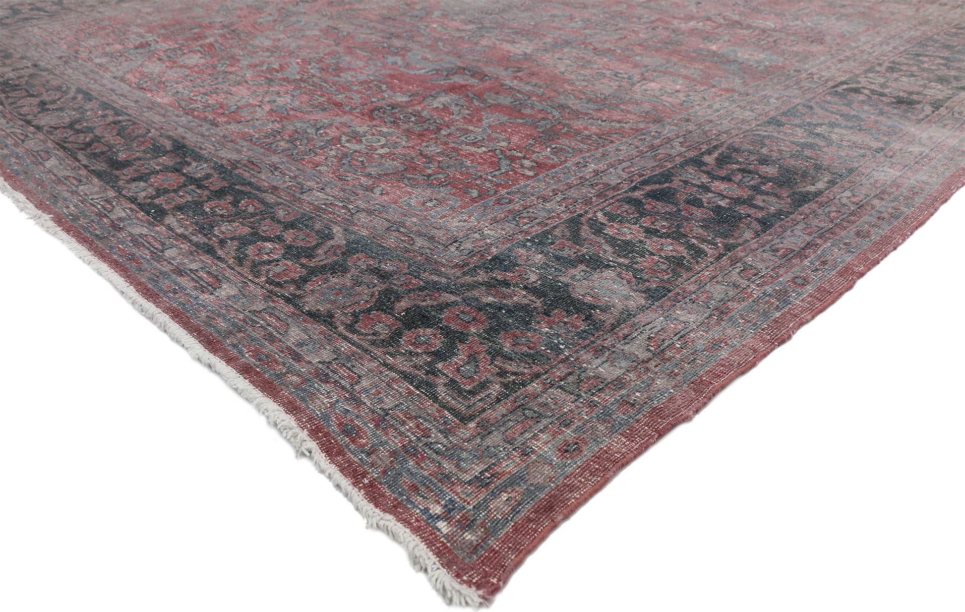 9 x 12 Distressed Antique Persian Tabriz Rug 72868