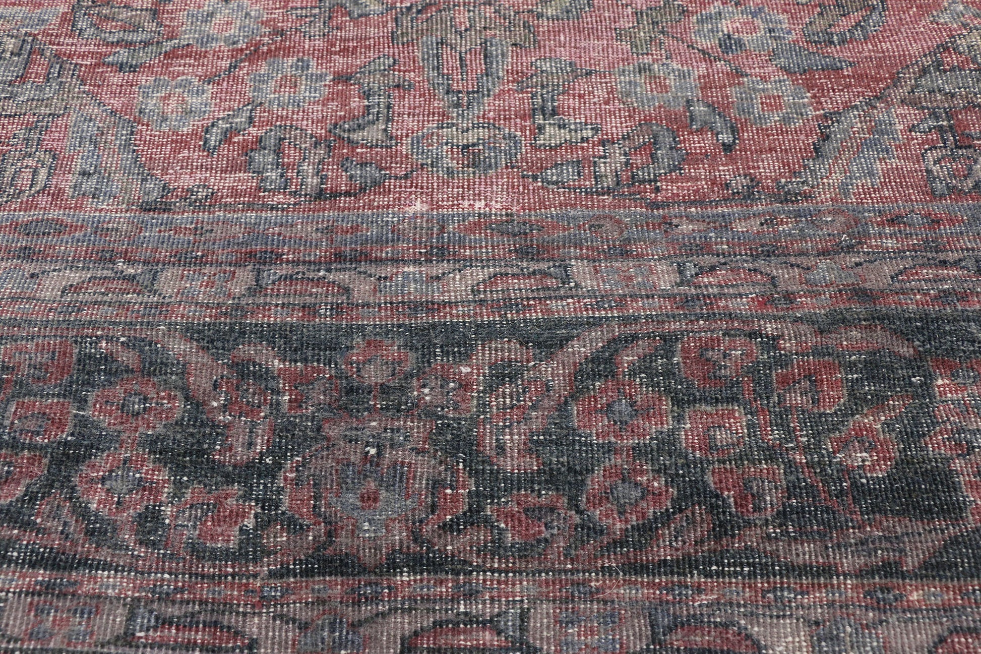 9 x 12 Distressed Antique Persian Tabriz Rug 72868
