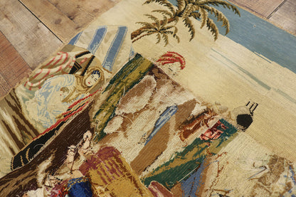3 x 3 Antique Needlepoint Tapestry 72874