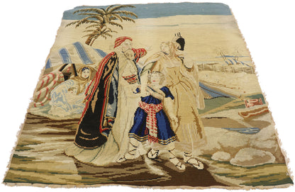 3 x 3 Antique Needlepoint Tapestry 72874