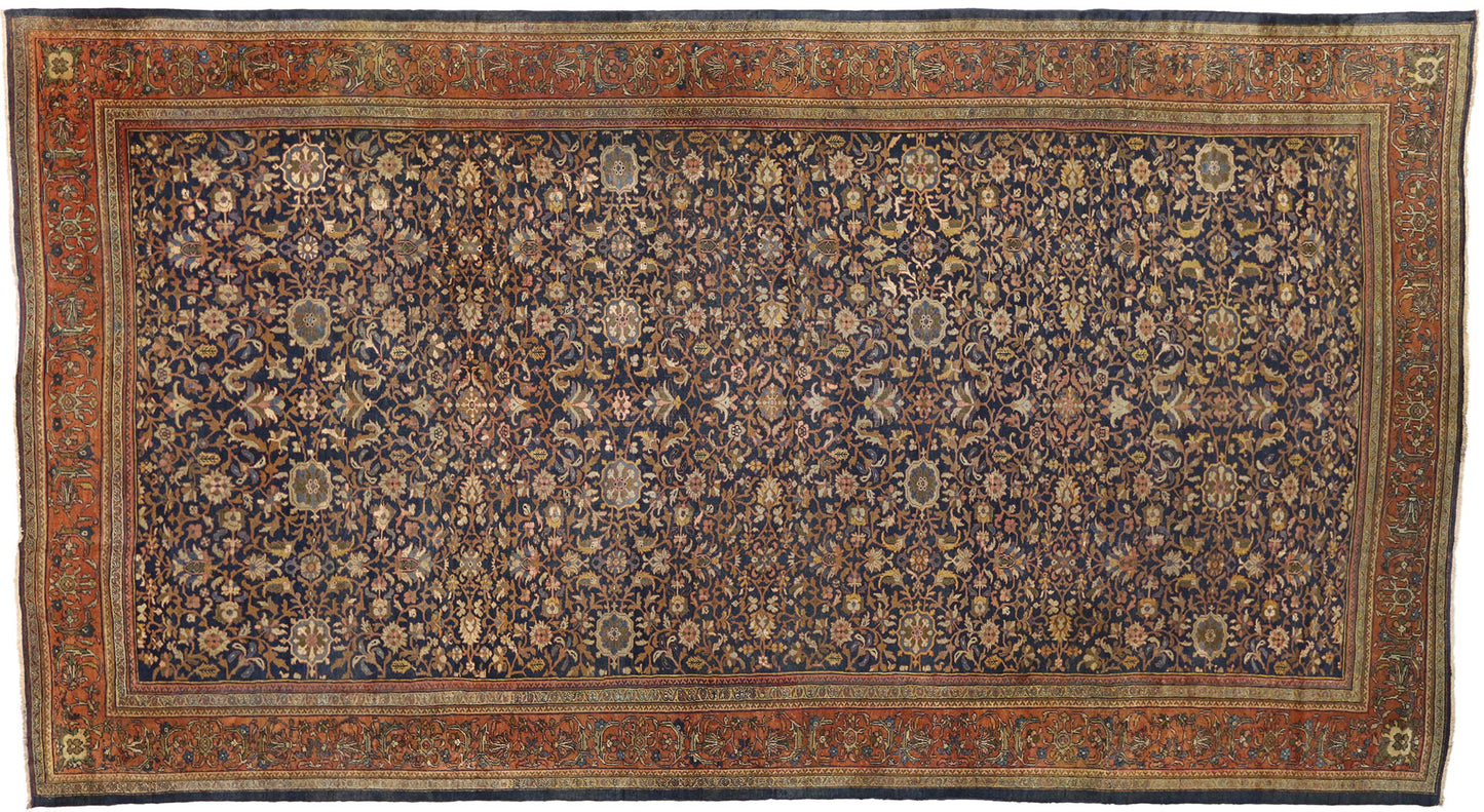 13 x 23 Antique Persian Sultanabad Rug 72909