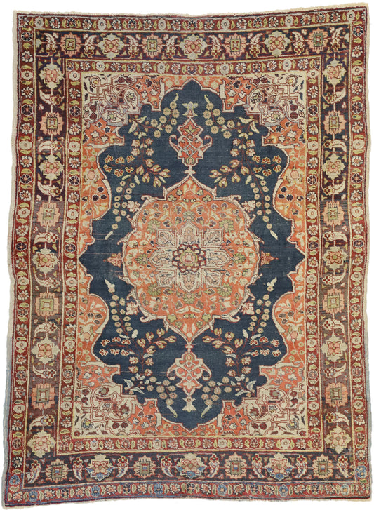 4 x 6 Antique Persian Tabriz Rug 72936