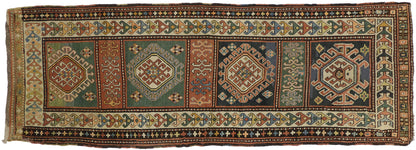 4 x 11 Antique Caucasian Kazak Rug 72984