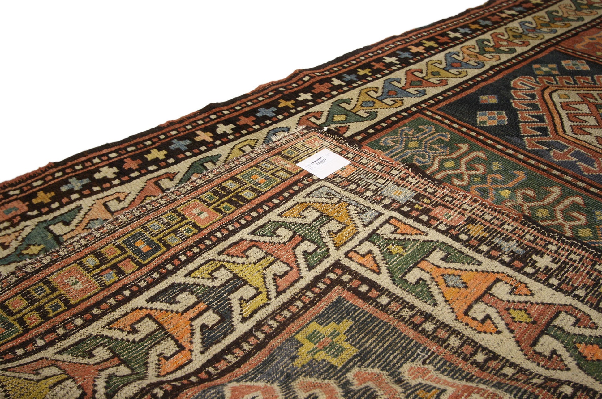 4 x 11 Antique Caucasian Kazak Rug 72984