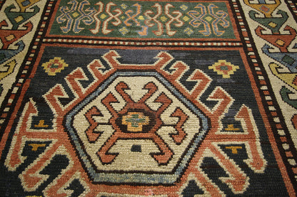 4 x 11 Antique Caucasian Kazak Rug 72984