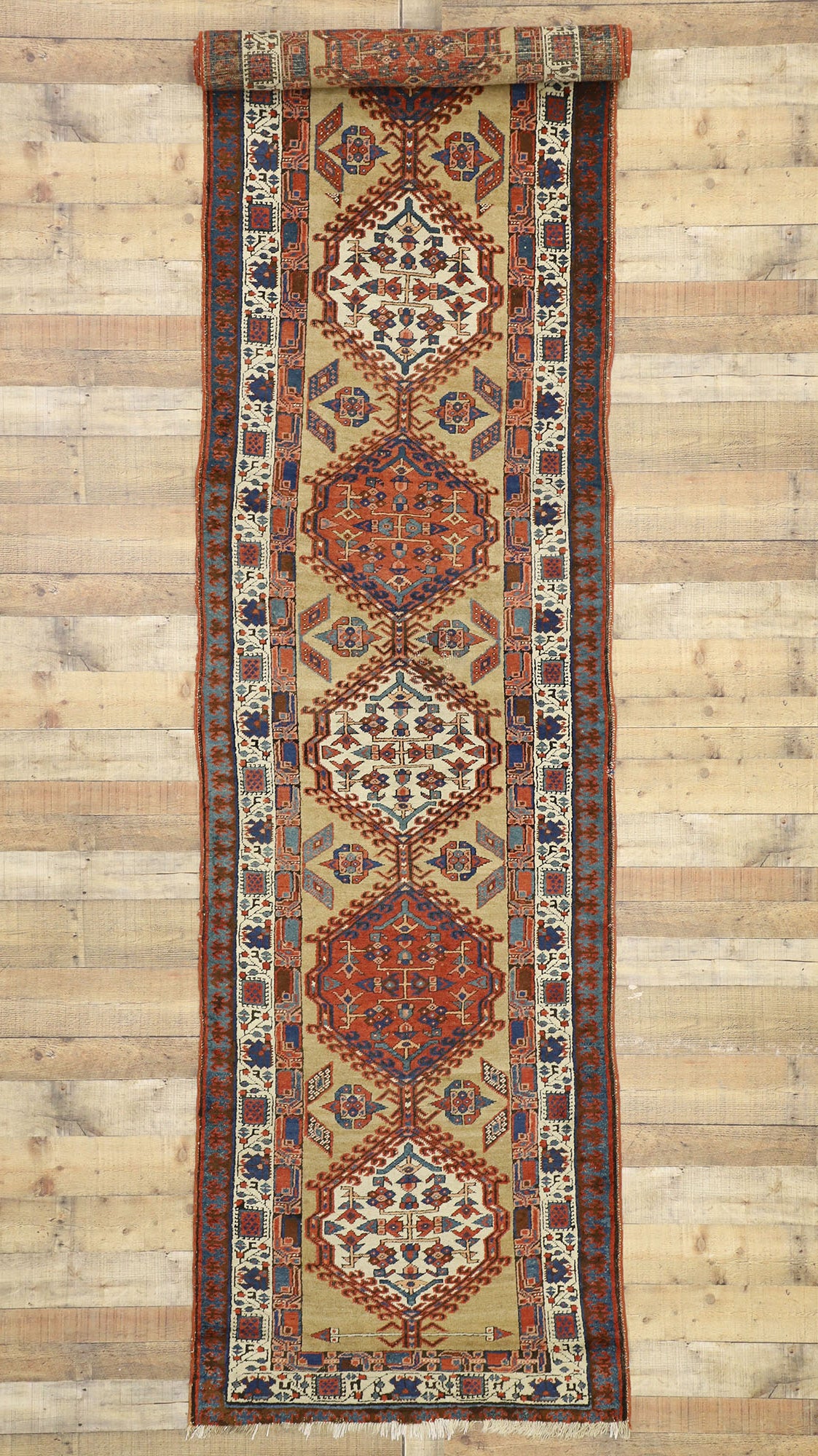 3 x 14 Antique Persian Sarab Rug 72989