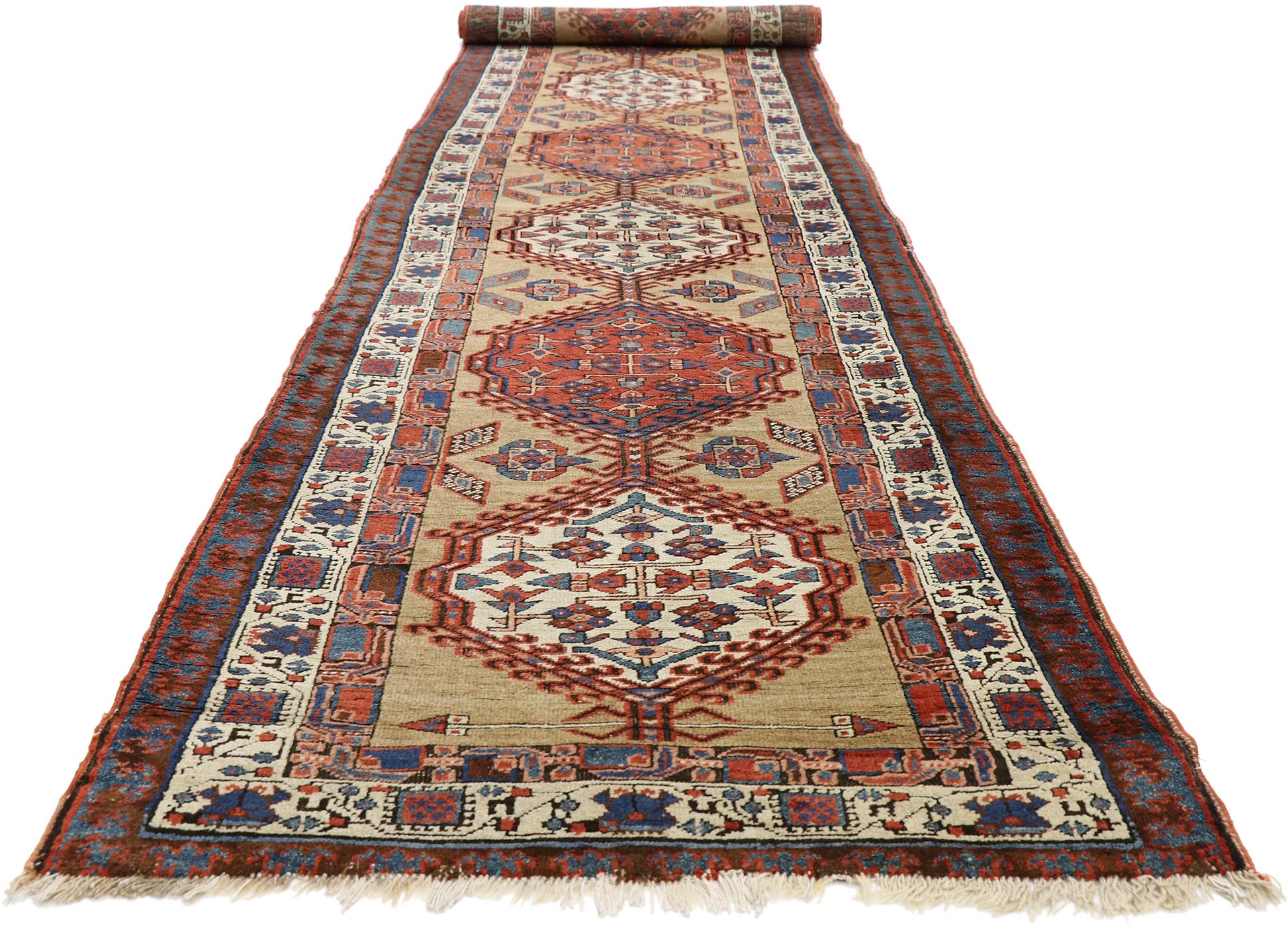 3 x 14 Antique Persian Sarab Rug 72989