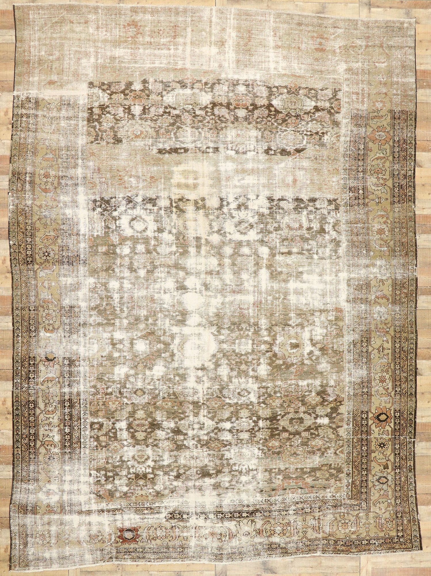 11 x 15 Antique-Worn Persian Sultanabad Rug 73021