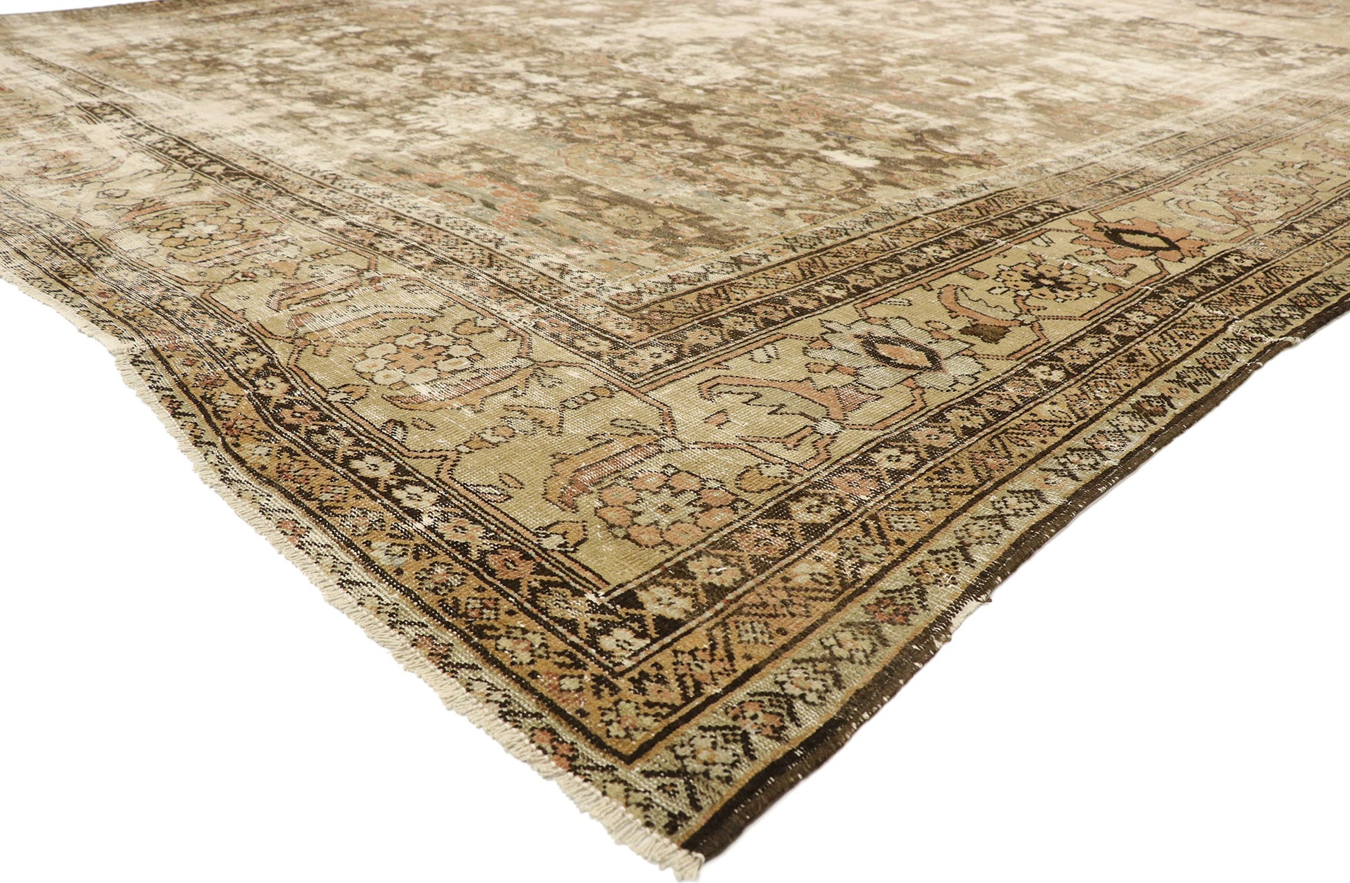 11 x 15 Antique-Worn Persian Sultanabad Rug 73021