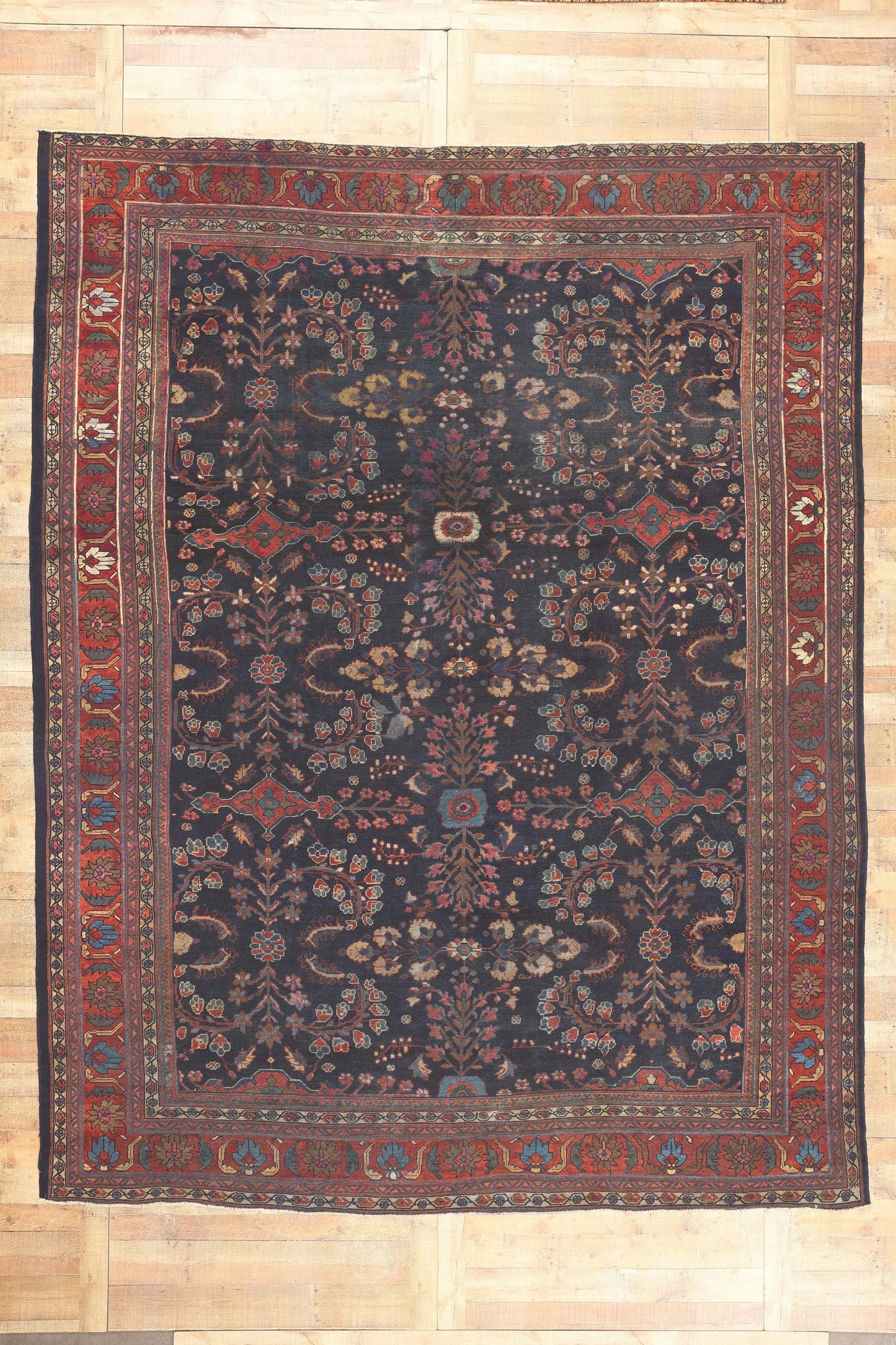 10 x 13 Antique Persian Mahal Rug 73069