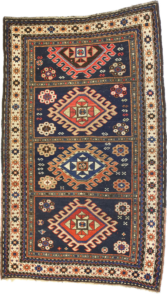 3 x 5 Antique Caucasian Kazak Rug 73094