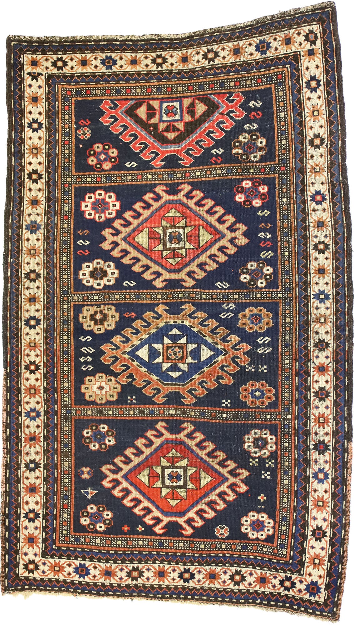 3 x 5 Antique Caucasian Kazak Rug 73094