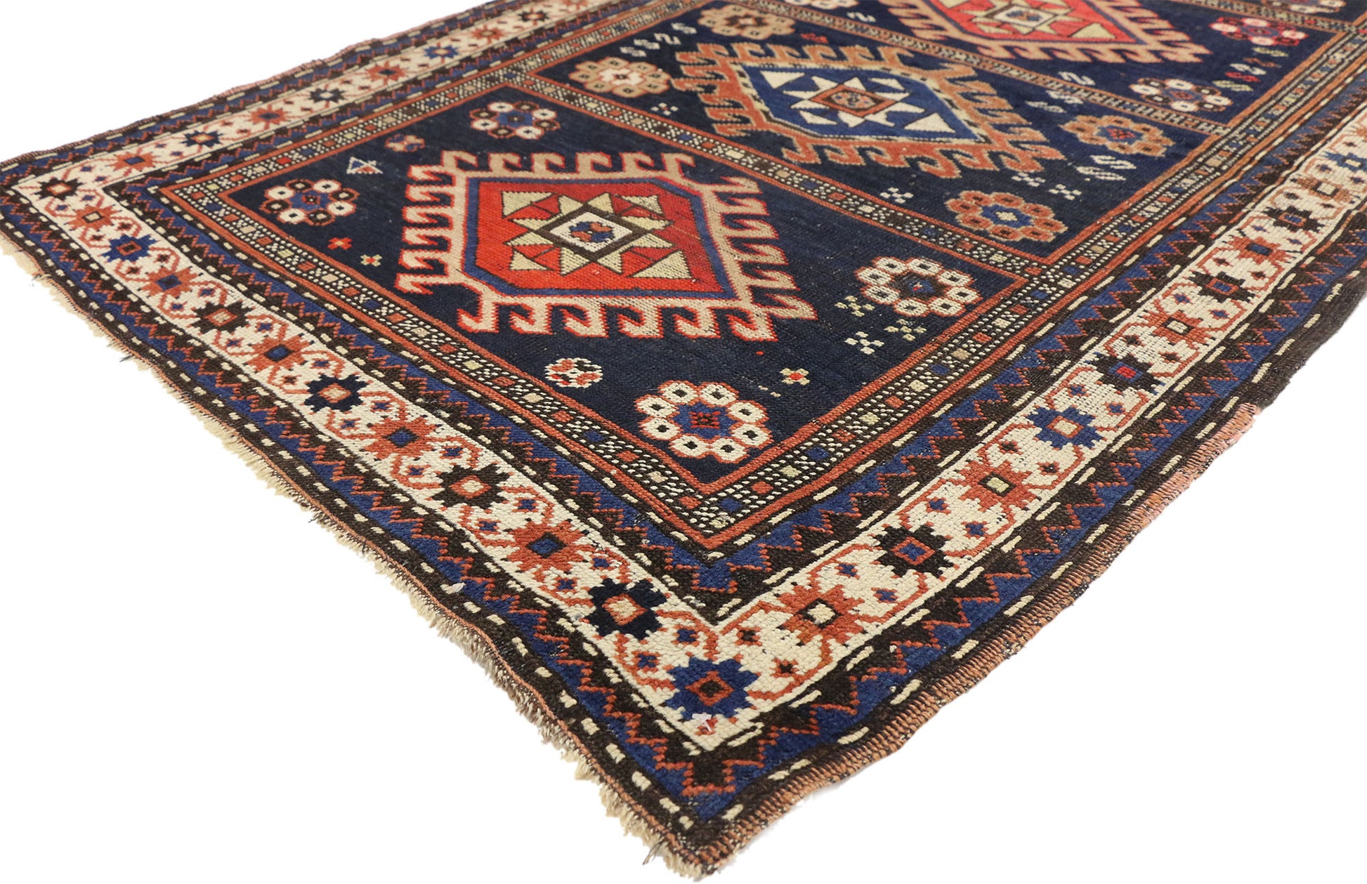 3 x 5 Antique Caucasian Kazak Rug 73094