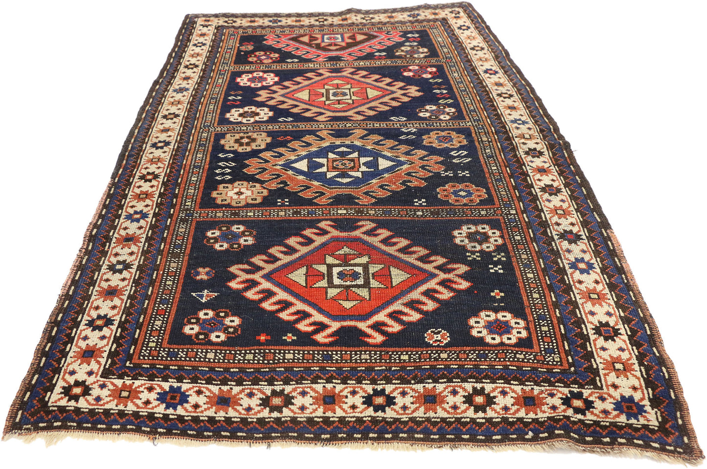3 x 5 Antique Caucasian Kazak Rug 73094